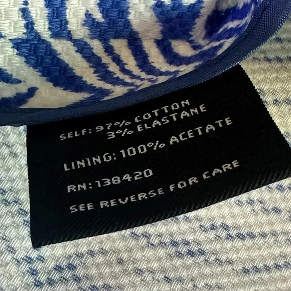 Carlisle Blue White Zebra Print Blazer Jacket Button-Down Cotton Size 2 Women's - Picture 9 of 9